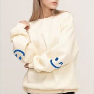 Graver Cream Sweatshirt with Unique Label smiley faces m\l